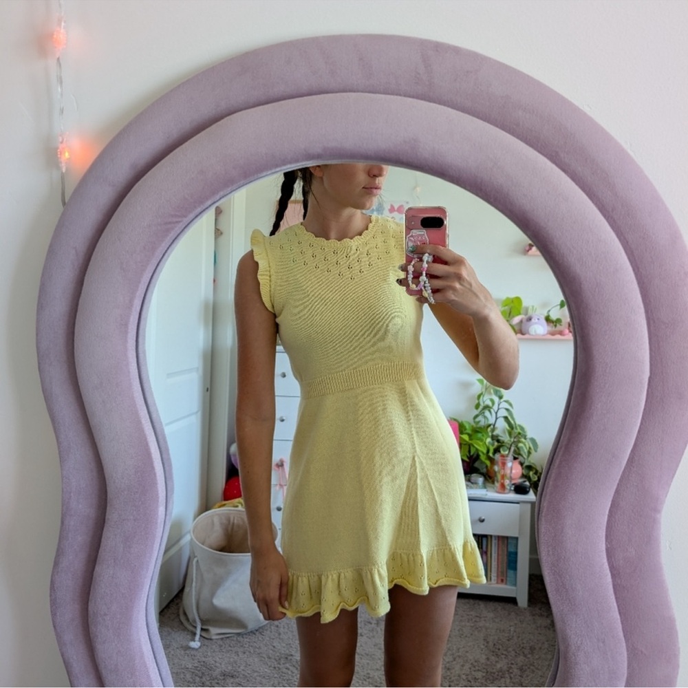 Cat & Jack Light Yellow Ruffle Mini Dress